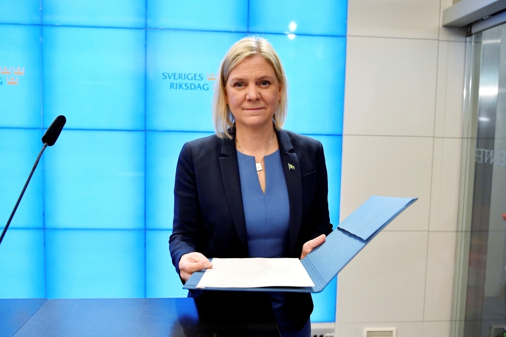 瑞典第一個女首相安德森在當選7小時後旋即辭職。（湯森路透）