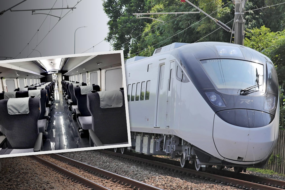 台鐵新自強號EMU3000在12月底即將投入營運，票較稍高的商務車廂（騰雲座艙）也備受期待。（取自台鐵局臉書）