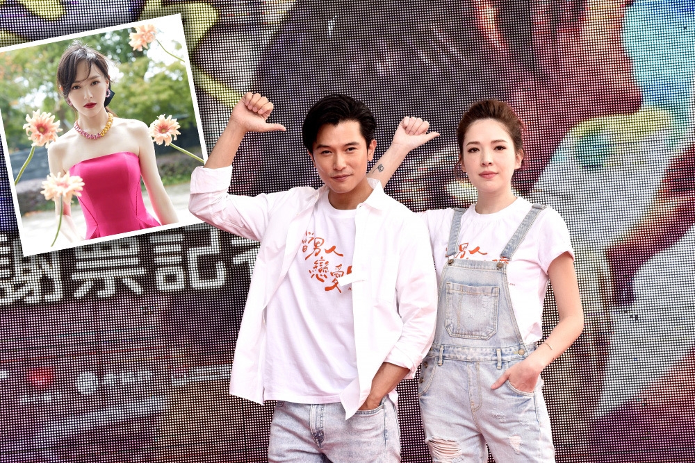邱澤（左）和許瑋甯因戲相愛更走入家庭，而他過往最轟動的，就是和中國女星唐嫣（小圖）的戀情，女方還一度為他自殘。（楊約翰攝、小圖取自微博）