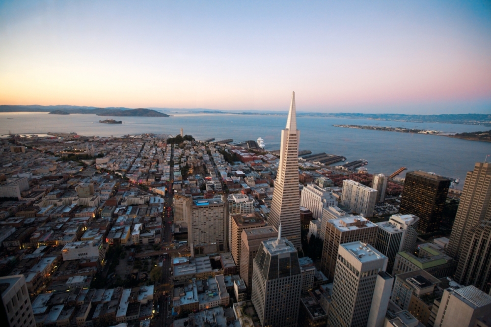 現在的加州舊金山市俯瞰全景。（取自bart.gov）