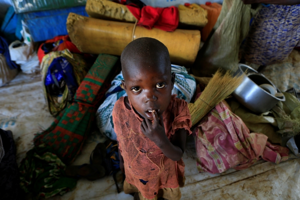 南蘇丹爆發不明疾病疫情，造成近百名孩童、老人死亡。示意圖，南蘇丹男孩。（湯森路透）
