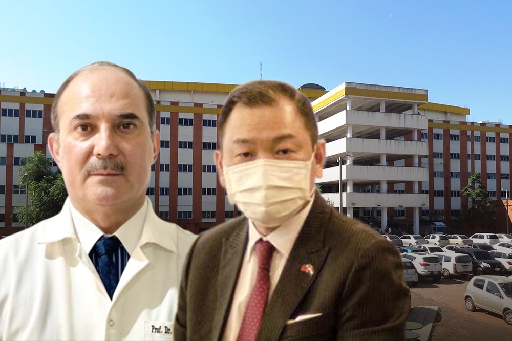 巴拉圭亞松森大學醫學院今晚公布高端三期臨床實驗解盲結果，由院長Osmar親自主持，我國駐巴大使韓志正也將出席。（合成畫面／取自亞松森大學醫學院、外交部）
