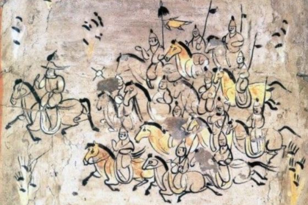 魏晉騎馬士兵壁畫。（Public Domain）