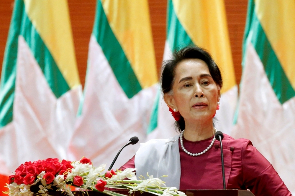 緬甸前實質領導人翁山蘇姬10日再被宣判4年徒刑。（湯森路透）