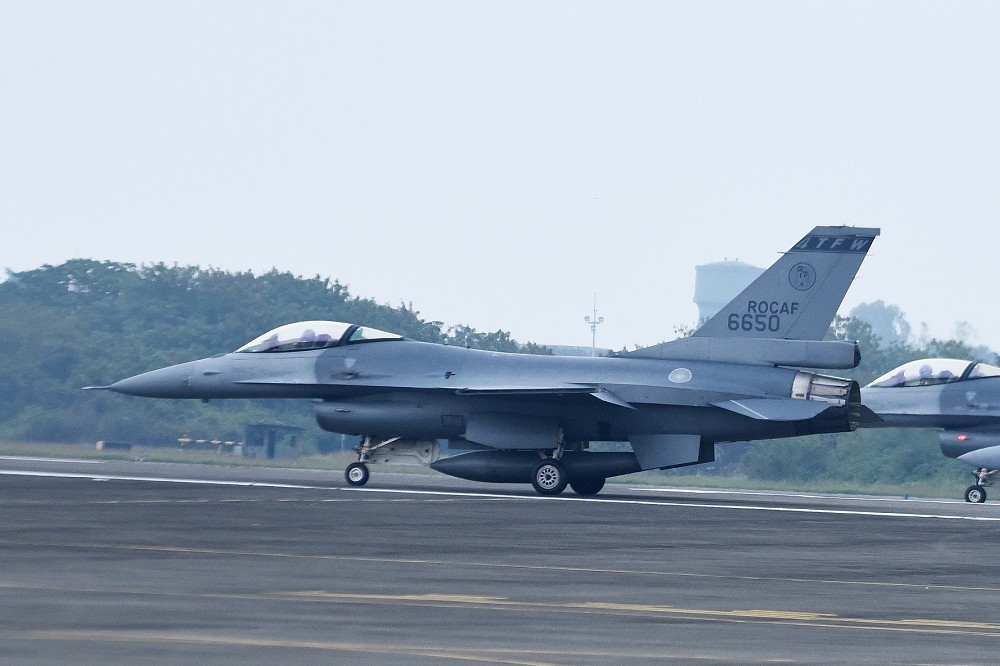 編號6650的F-16V block20戰機11日下午在嘉義東石外海墜落。（資料照片／張哲偉攝）