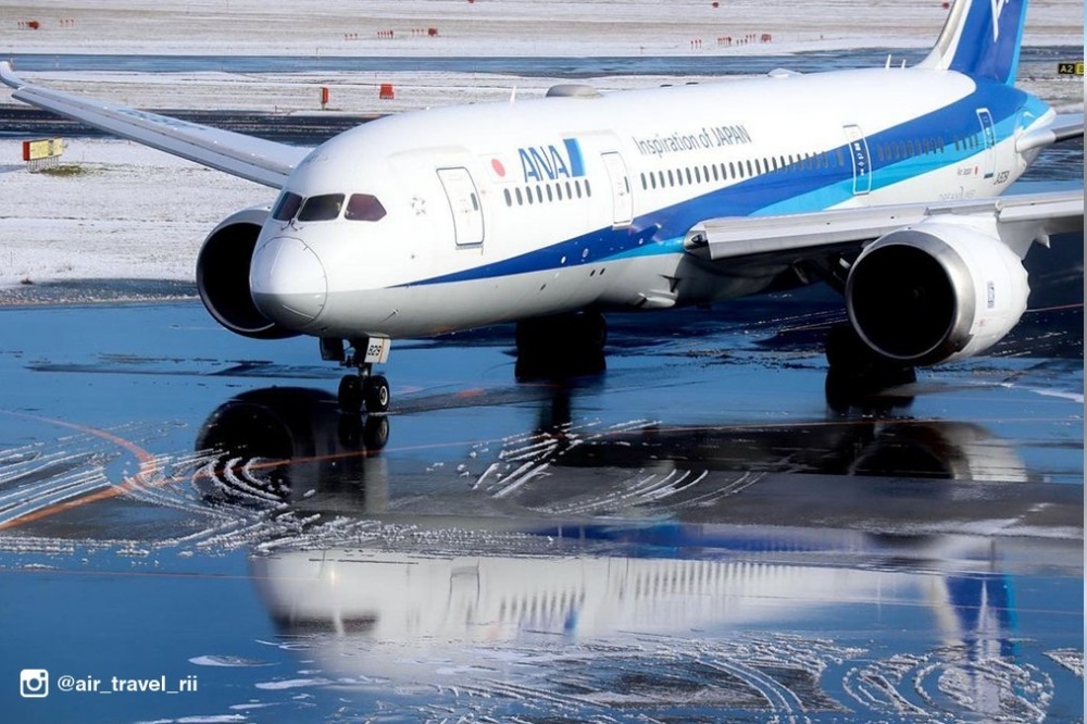 因擔憂波音777班機受5G電波影響飛安，全日空宣佈取消部分美國航線。示意圖。（取自全日空推特）