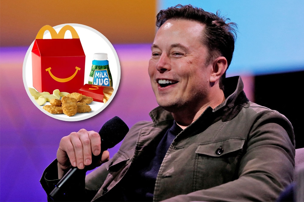 特斯拉执行长表示愿意上电视吃麦当劳儿童餐。（上报制图）(photo:UpMedia)