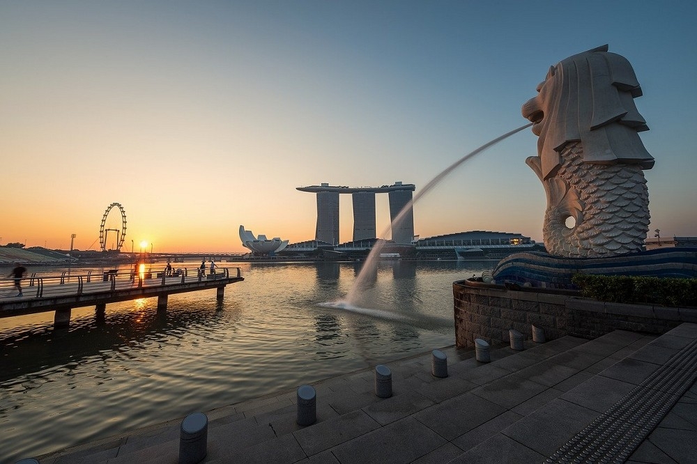 新加坡標誌地景魚尾獅。（Pixabay）
