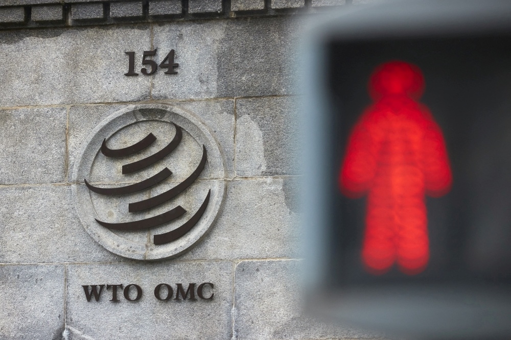 位於日內瓦WTO大樓外的標誌。