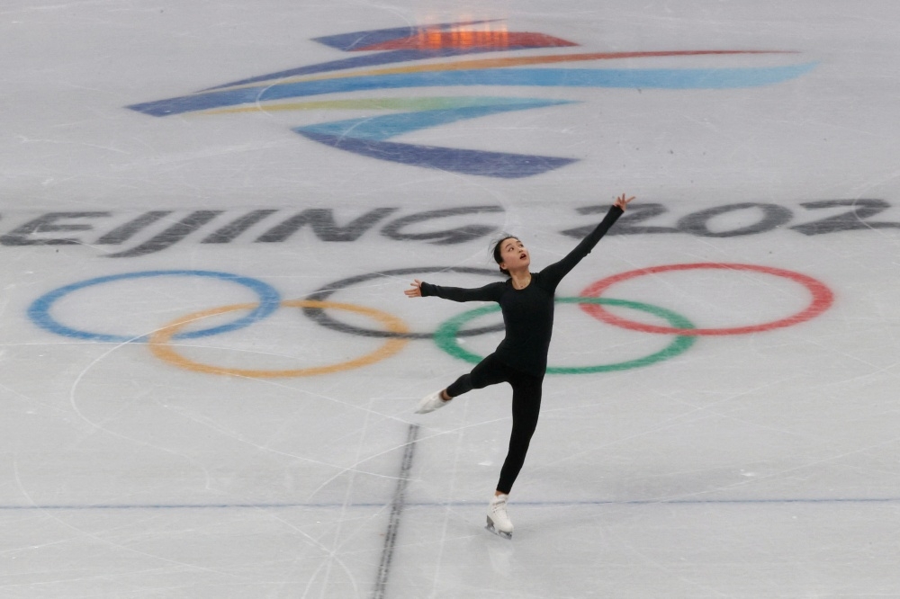 代表中國出賽北京冬奧花式滑冰女單項目的選手朱易。（湯森路透）