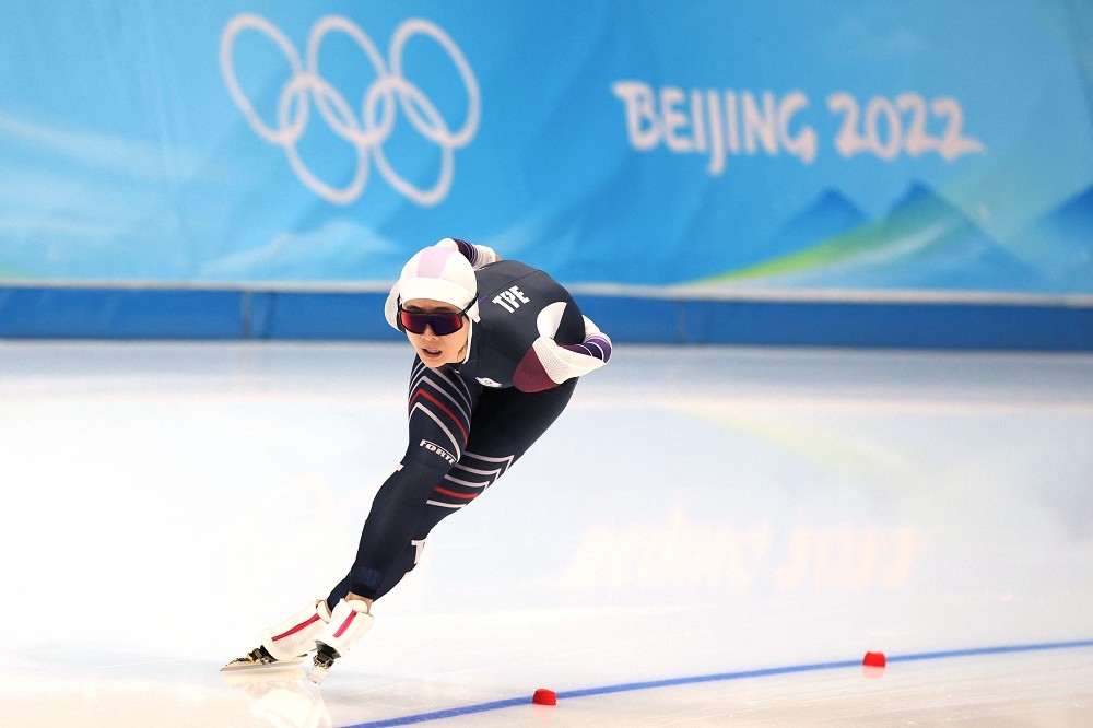 競速滑冰選手黃郁婷今天北京冬奧打頭陣，參與1500公尺女子競速滑冰。（湯森路透）