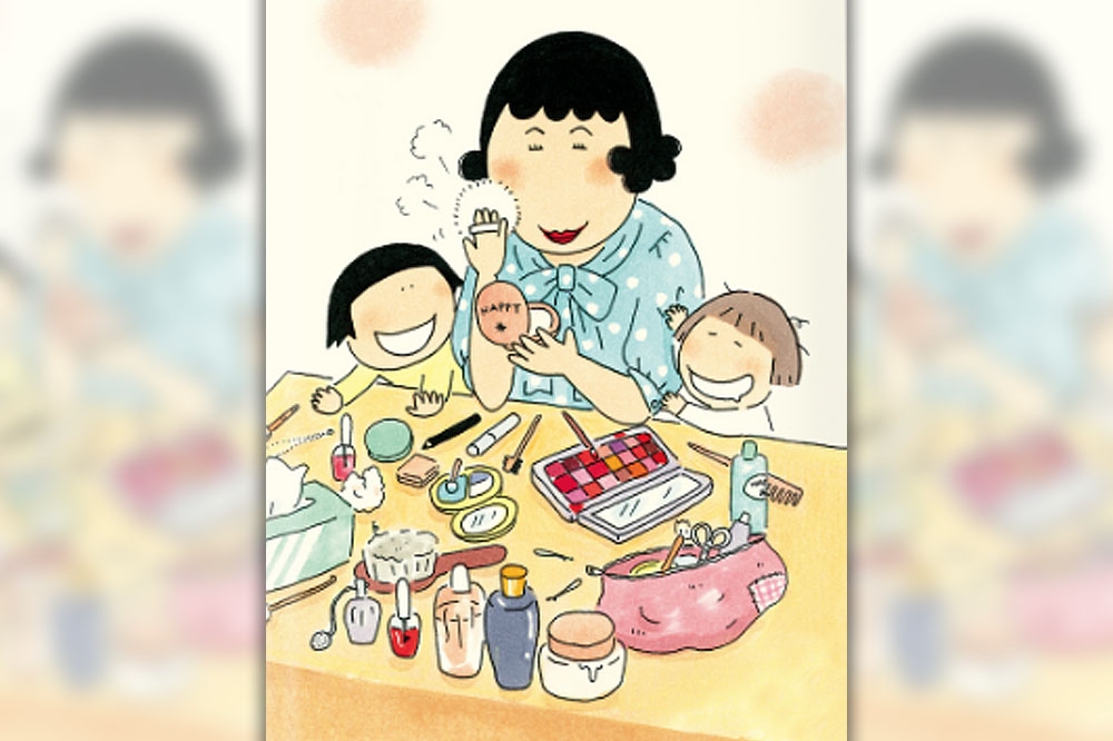 高木直子畫下和母親、姊姊一起度過的童年時光。（大田提供）