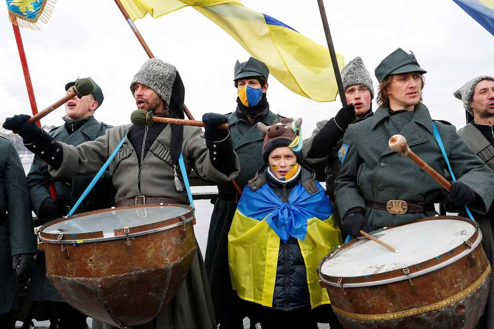 烏克蘭人面臨俄羅斯入侵威脅。（湯森路透）