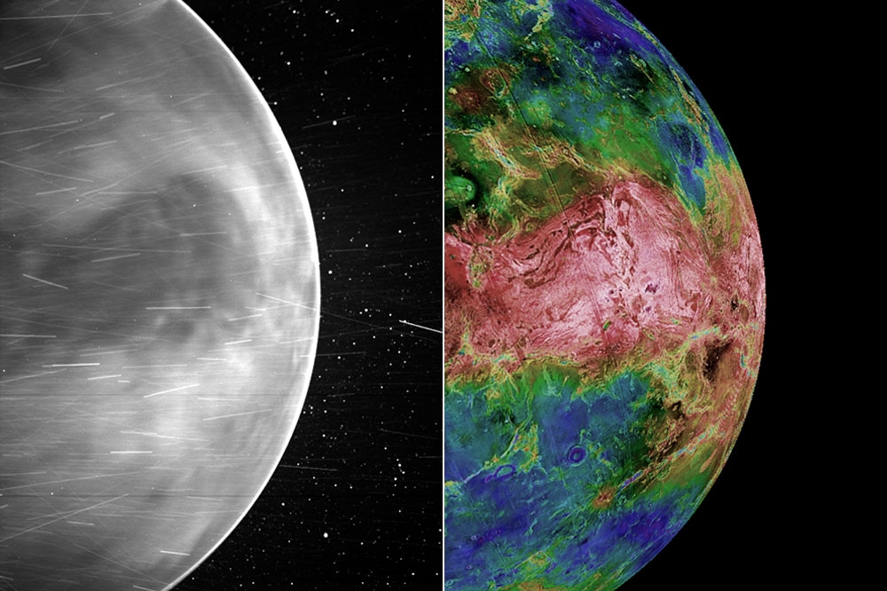 派克太陽探測器拍到的金星可見光譜圖像。（翻攝自NASA新聞稿）