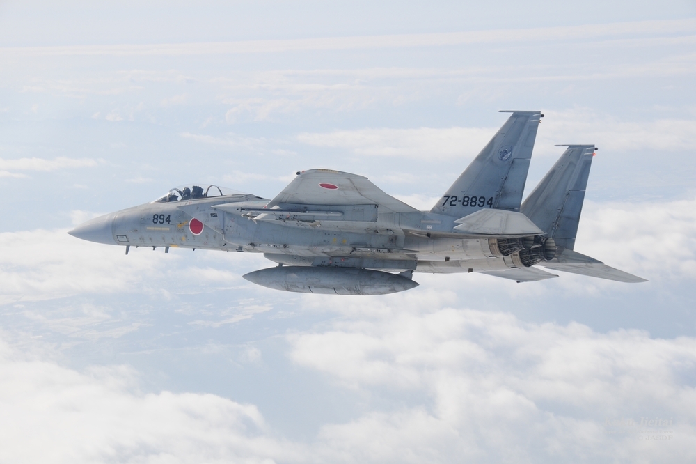 日本現役F-15戰機執行飛行任務。（圖片取自防衛省官網）