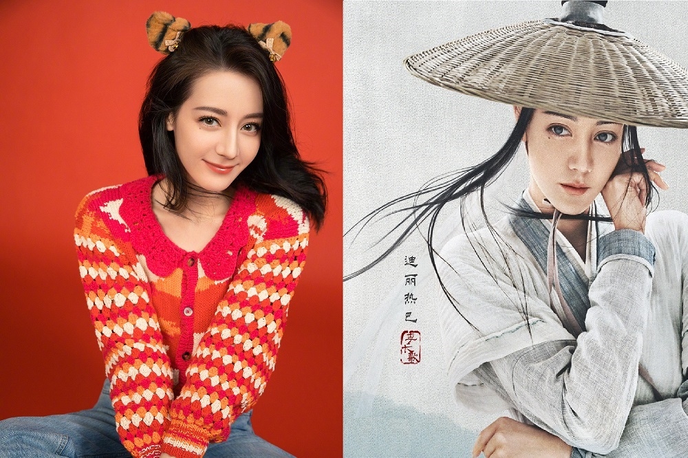 中國女星迪麗熱巴去年以古裝劇《長歌行》（右圖）及現代甜寵劇《你是我的榮耀》，共計締造73億網播量，成為2021年陸劇流量女王。（右圖取自長歌行微博，左圖取自迪麗熱巴微博）