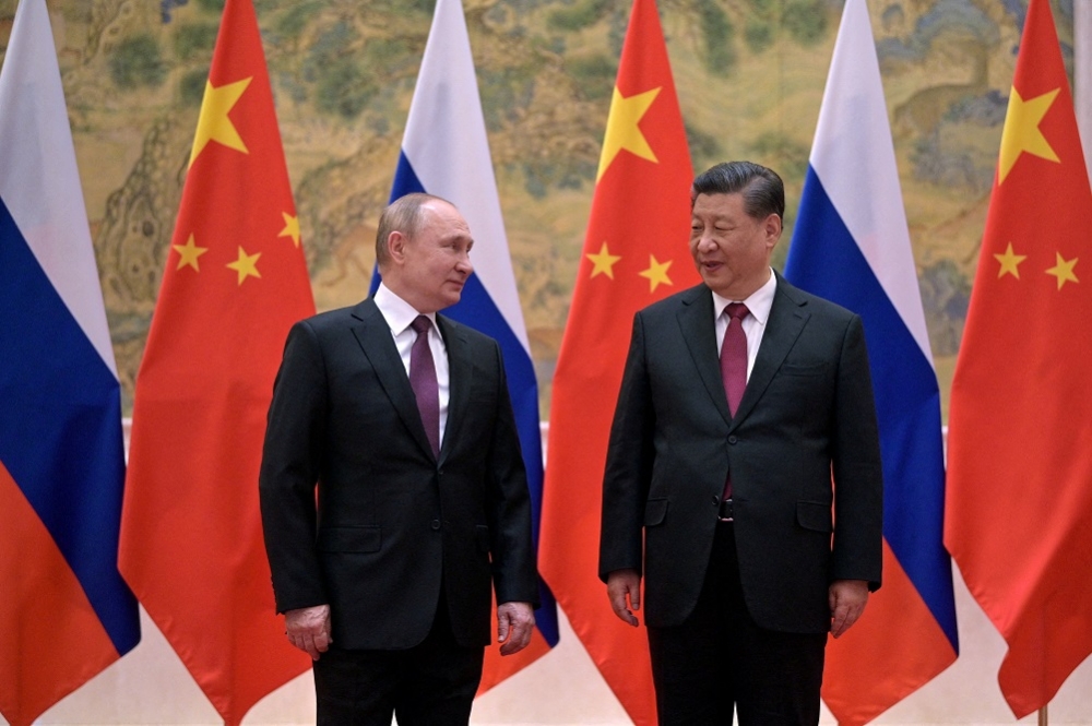 俄羅斯總統普京與中國國家主席習近平。（湯森路透）