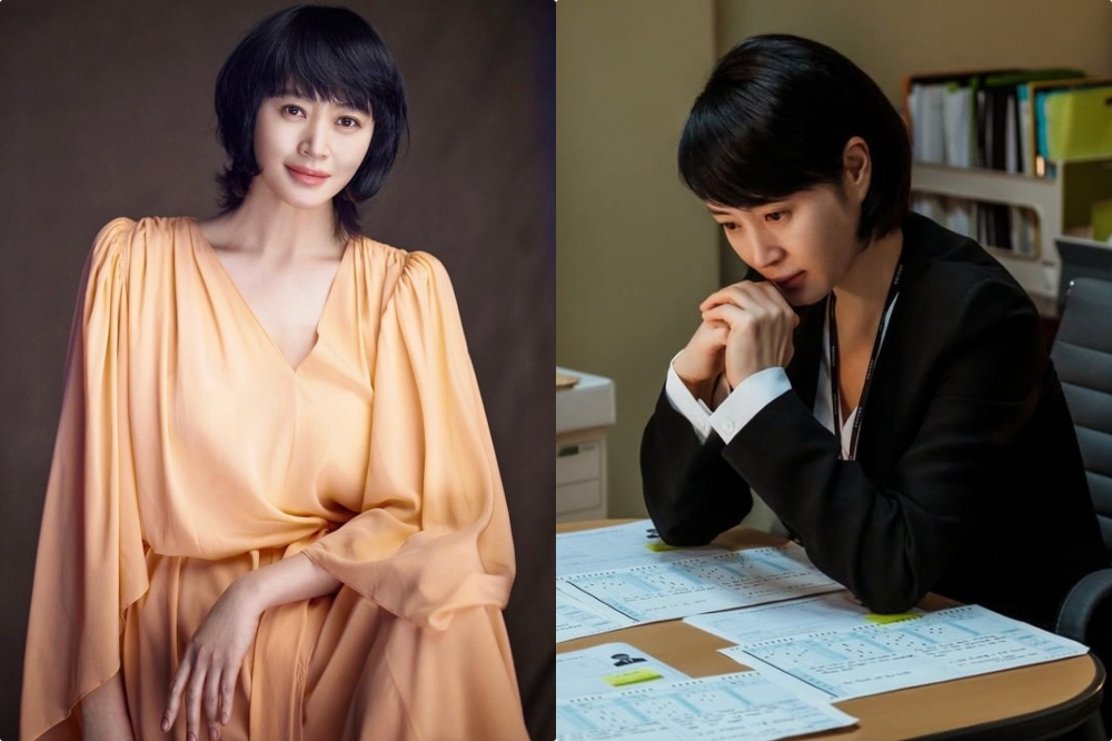 韓國影后金惠秀近來在Netflix的新作《少年法庭》大獲好評，曾以《信號》紅遍亞洲的她，這次飾演冷面法官演技狂飆。（左取自金惠秀IG，右《少年法庭》劇照）