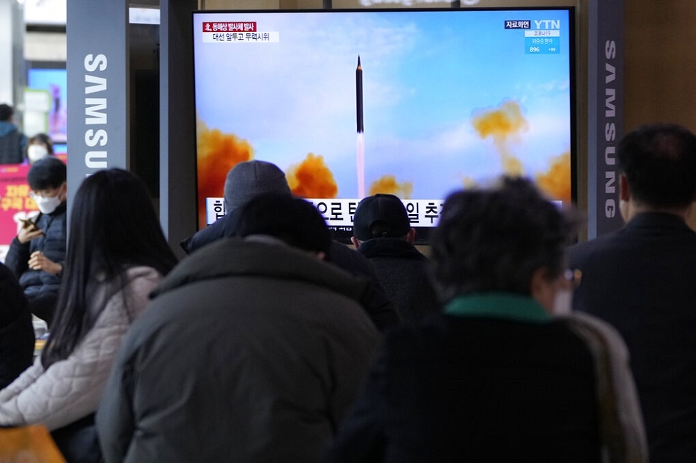 北韓5日再試射飛彈。（美聯社）