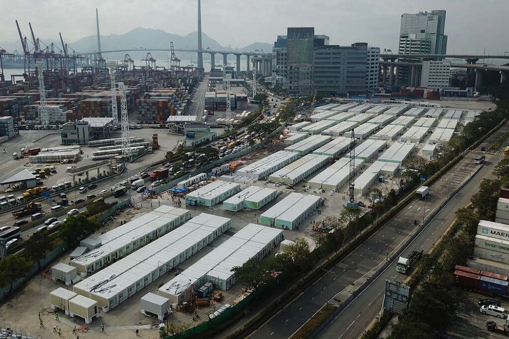 北京援助香港建造的方舱医院。（美联社）(photo:UpMedia)