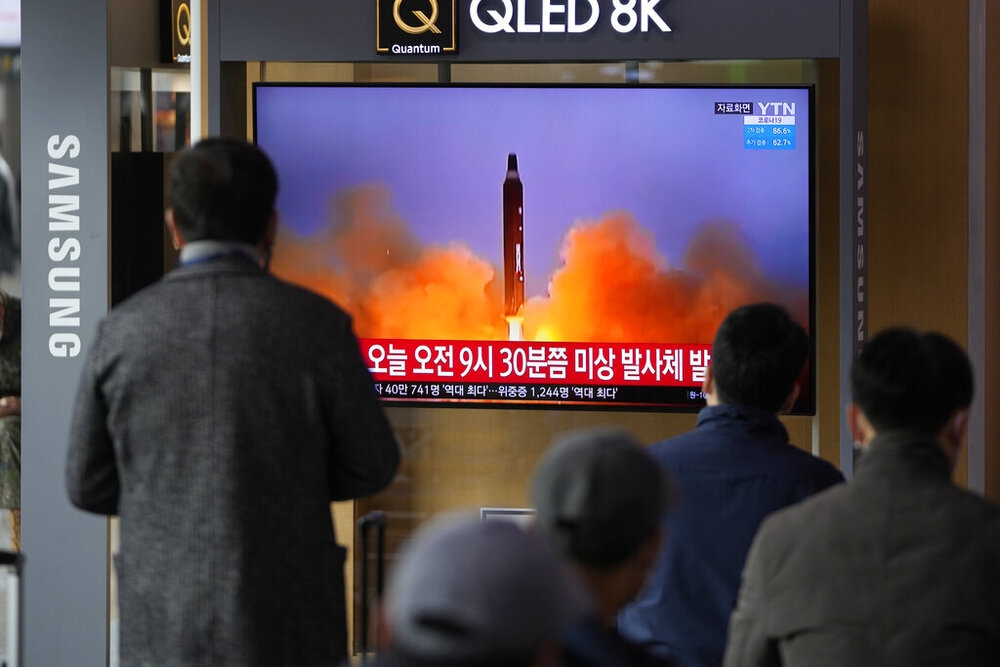 北韓傳出16日再次試射彈道飛彈。（美聯社）