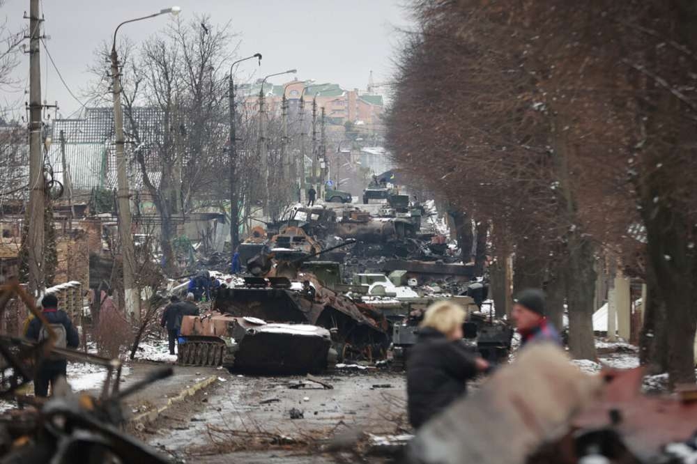 俄军在乌克兰废弃的坦克。（美联社）(photo:UpMedia)