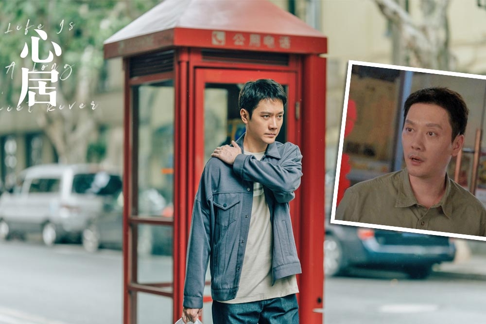 中國男星馮紹峰與趙麗穎離婚後，外貌、事業都被拿來與前妻趙麗穎比較，他最近憑新戲《心居》的傳神演技登上熱搜。（右截圖戲劇畫面，左《心居》劇照／上報合成）