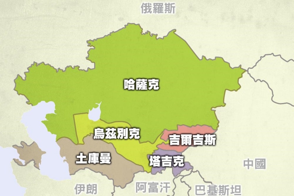 中亞五國邊境圖。（上報製圖）