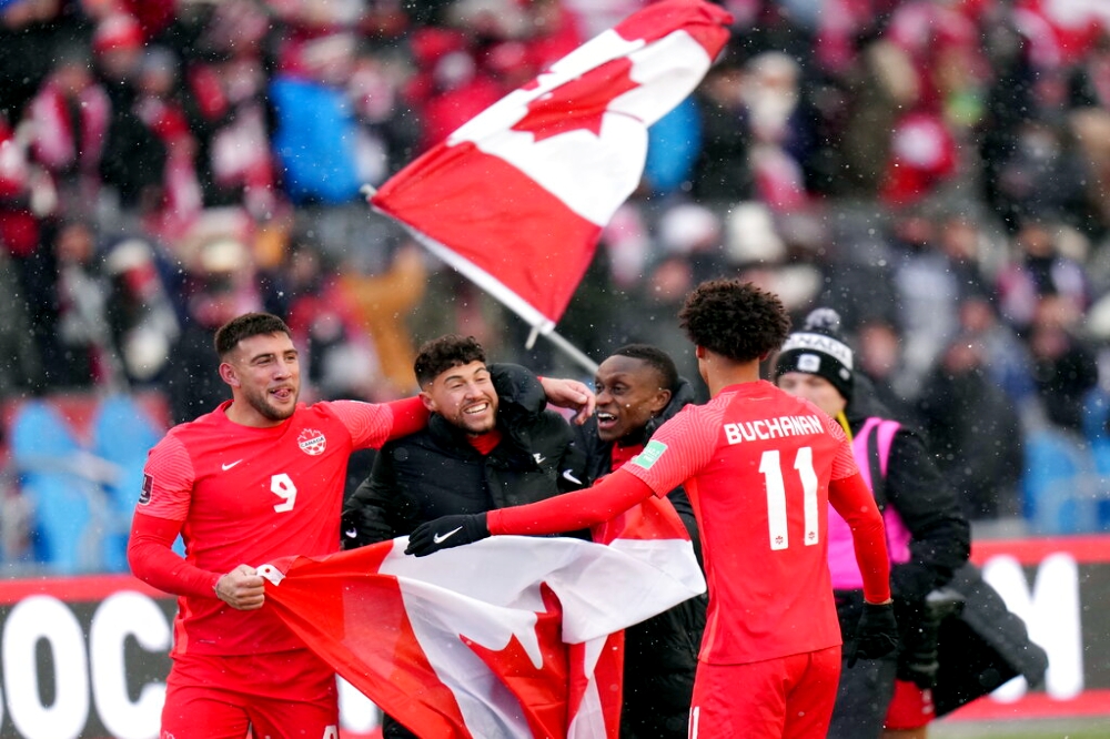 加拿大以4-0大勝牙買加，提前取得2022卡達世界盃足球賽門票。（美聯社）
