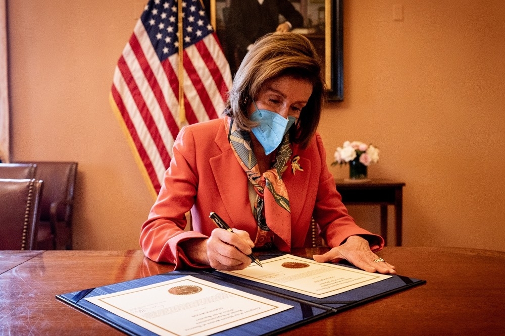 即將訪台的美國眾院議長裴洛西證實新冠肺炎確診。（取自Nancy Pelosi推文）