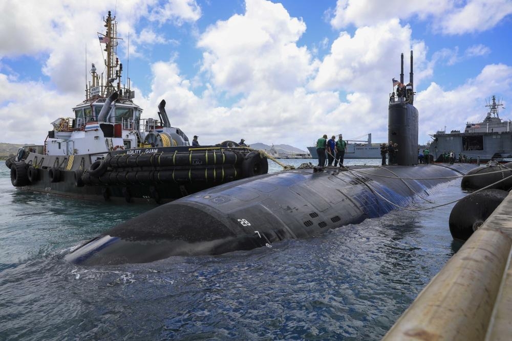 美军现役核子潜舰「春田号」抵达关岛。（图片取自美军DVIDS系统）(photo:UpMedia)