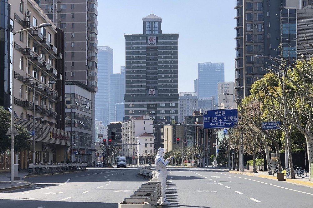 上海封城使經濟活動銳減。（美聯社）