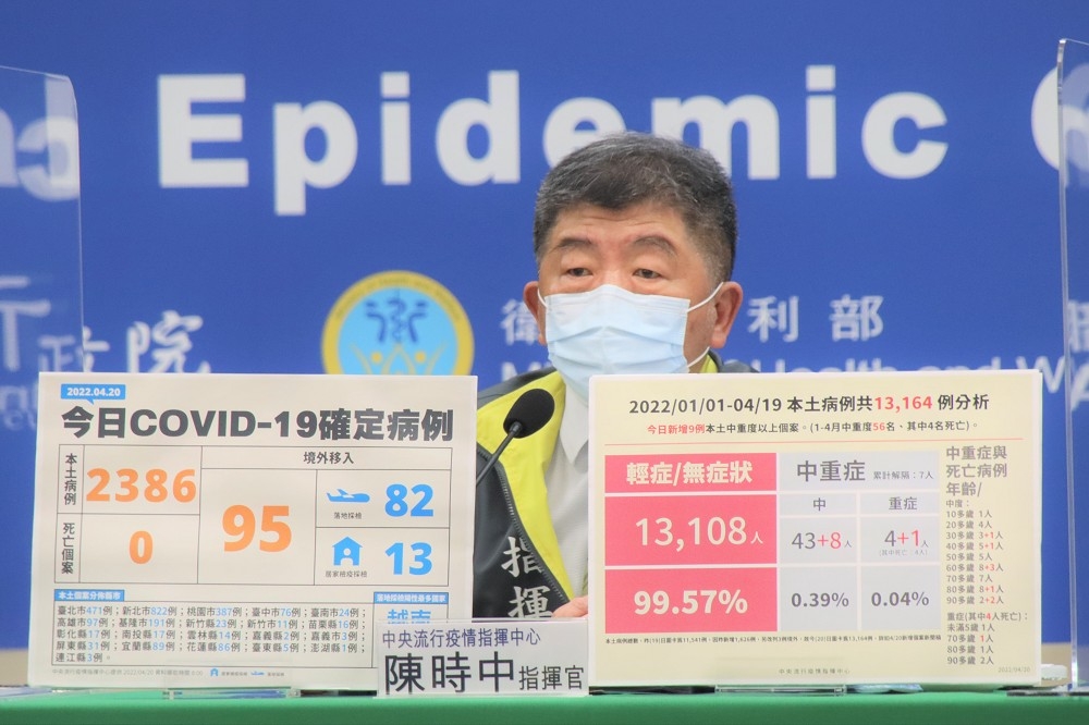 國內20日本土確診數飆破2千例，指揮官陳時中評估接下來疫情將有較大規模的展開。（指揮中心提供）