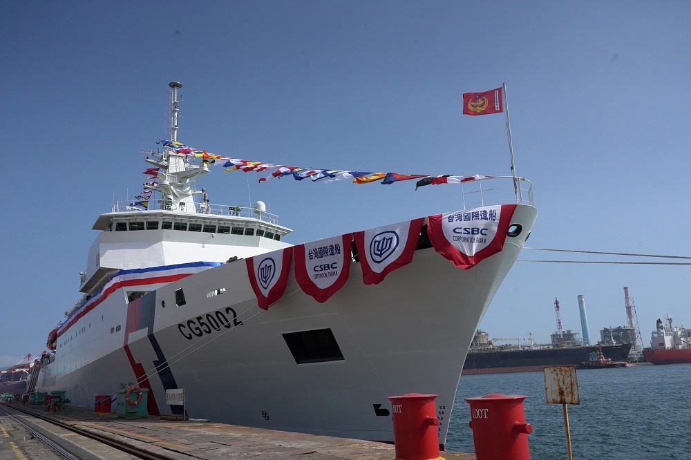 台船公司建造海委會海巡署4000噸級巡防艦「新竹艦」。（海巡署提供）
