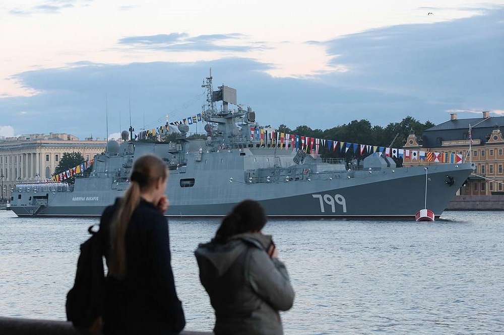 俄國的「馬卡洛夫海軍上將號」。（取自塔斯社）