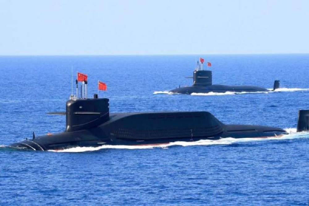 一艘中国094战略核潜舰2018年4月在南海演习。（资料照片／美联社）(photo:UpMedia)