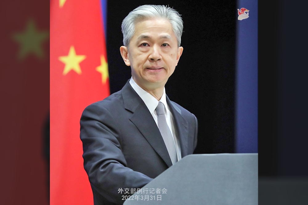 中國外交部發言人汪文斌呼籲美方遵守一個中國原則。（取自中國外交部官網）