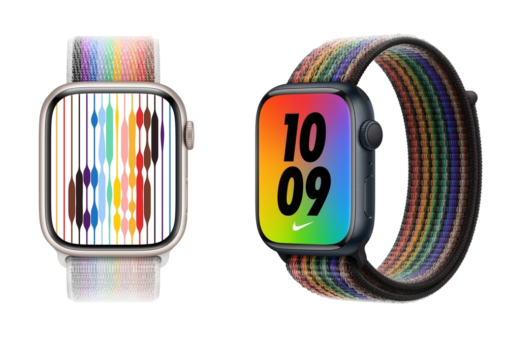 蘋果推出新款 Apple Watch 彩虹版錶帶、錶面（Apple 提供）