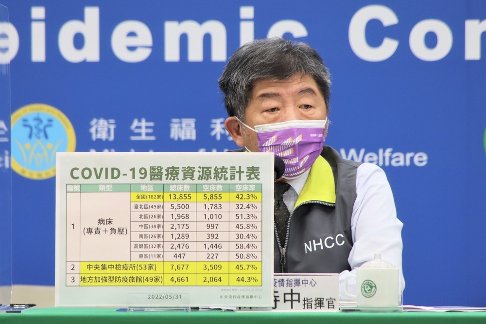 陳時中31日強調台灣目前死亡發生率是每百萬分之0.2，並未超越其他國家。（指揮中心提供）