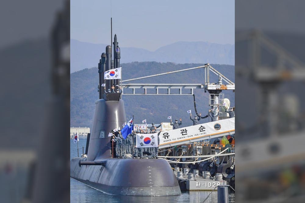 韓國SI公司遭檢舉將未經許可輸出裝備到台灣，韓國檢方已展開調查。圖為韓國「張保皋」III級潛艦。（取自韓國海軍臉書）