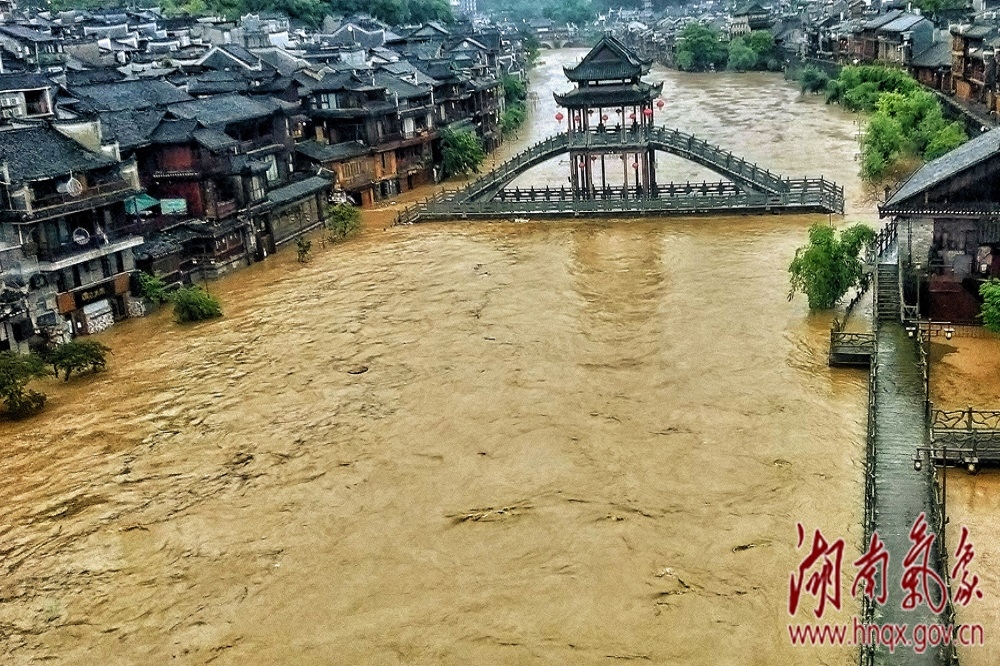 端午期间，湖南湘西自治州迎来强降雨。（取自湖南省气象局）(photo:UpMedia)