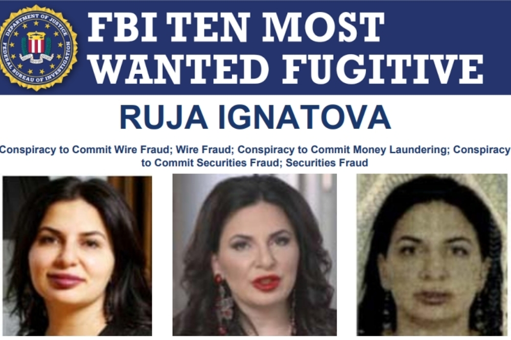 伊格納托娃被美國FBI列為十大通緝要犯。（取自FBI）