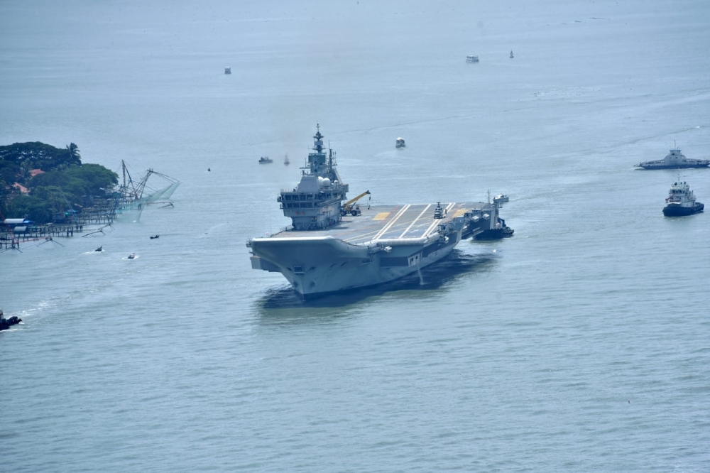 「维克兰特号」航母完成第4阶段海试，预定「印度独立 75 週年日」当天成军服役。（取自印度海军推特）(photo:UpMedia)