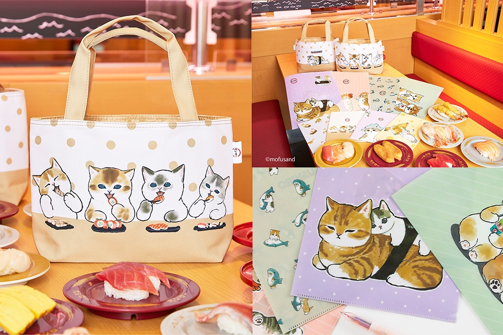 壽司郎首次推出聯名商品，「mofusand 貓福珊迪」貓咪軍艦壽司超療癒。（壽司郎提供）