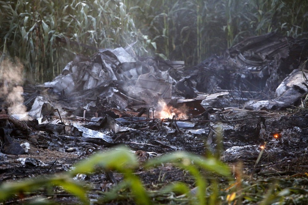 烏克蘭一架民營運輸機墜毀希臘北部。（美聯社）
