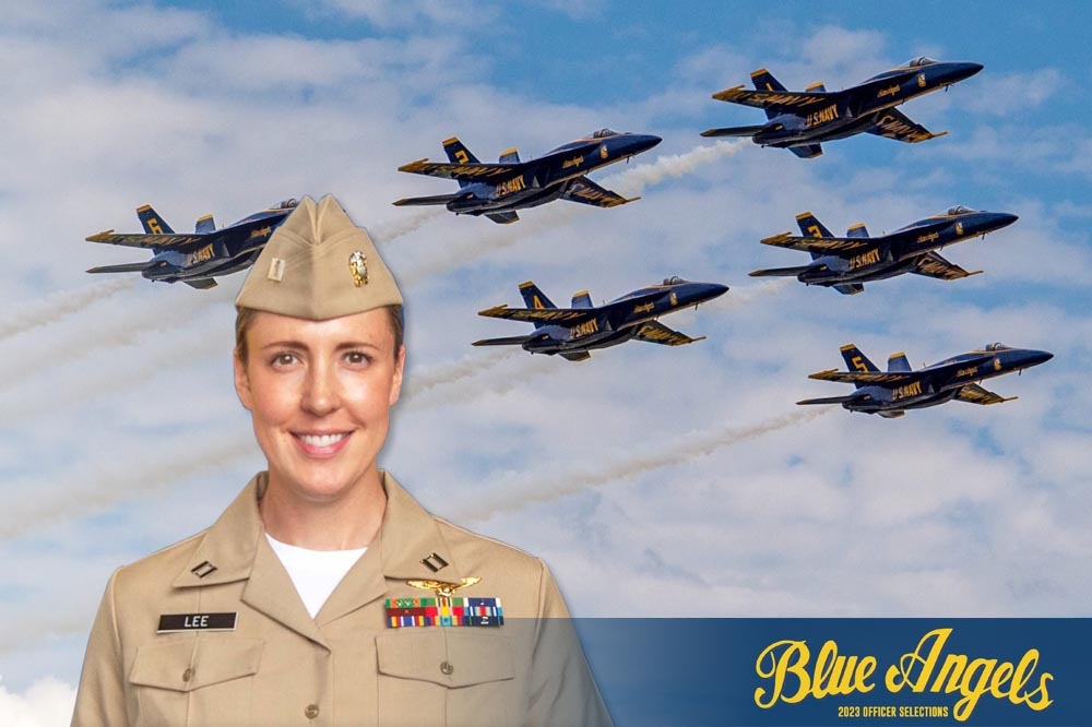 亞曼達．李上尉是「藍天使」首位入選6機表演的女性飛官。（取自藍天使網站）