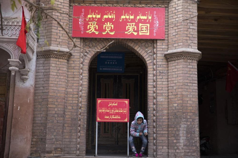 新疆一座清真寺的入口。（美聯社）