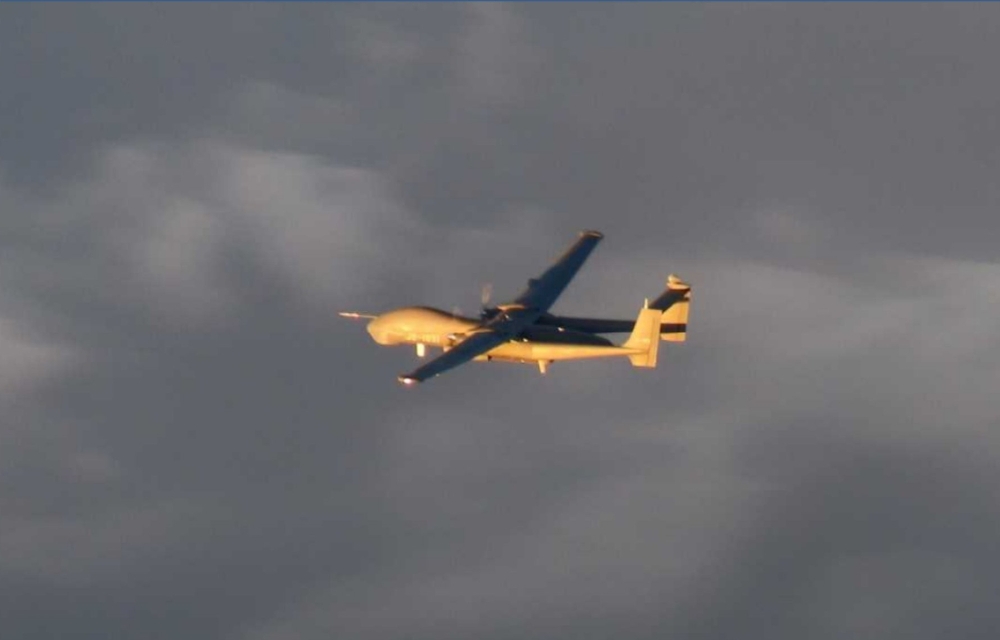 解放軍無人機「TB-001」25日一度繞行我國東部外海空域。（取自日本防衛省統合幕僚監部臉書）