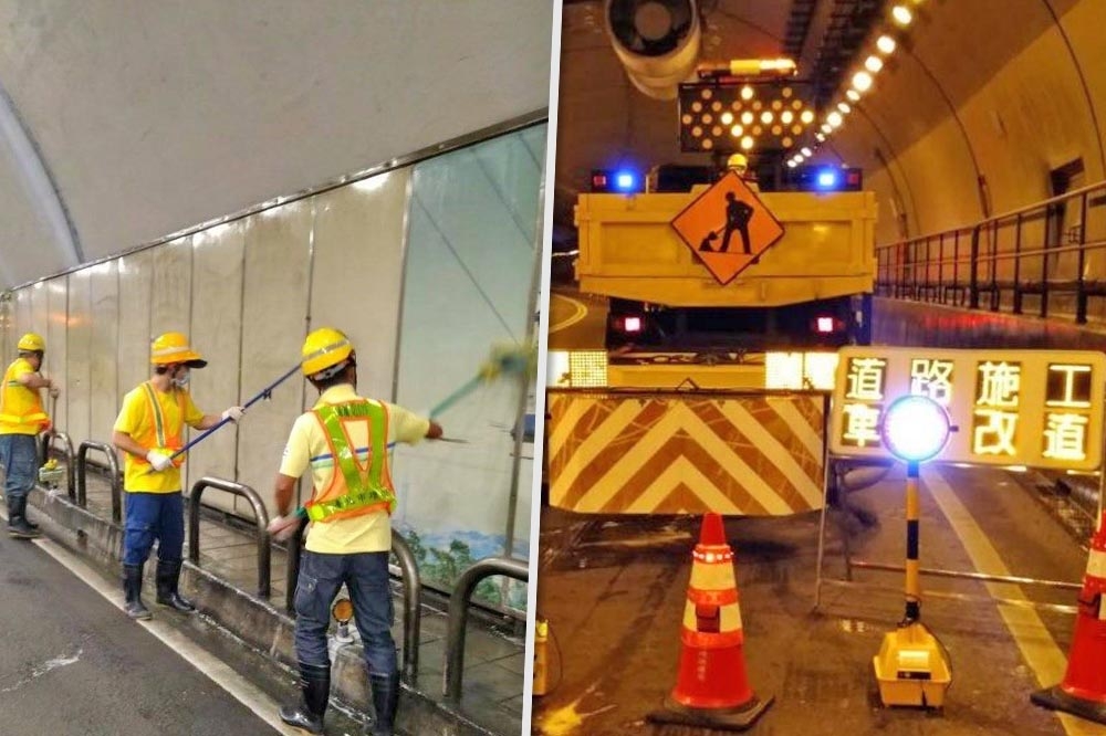 台北市環保局8月起將在夜間進行隧道及車行地下道清洗作業。（台北市環保局提供）