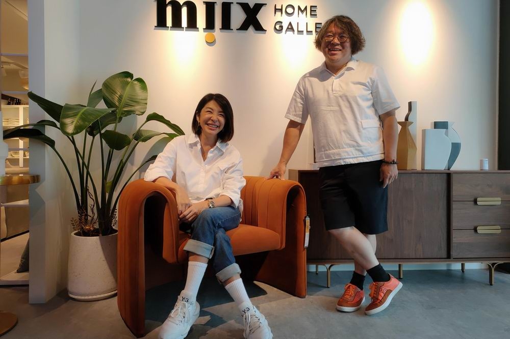 「這樣設計」執行長陳渼蓁與MiiX美室家居總經理李晉豪。（楊文琳攝）